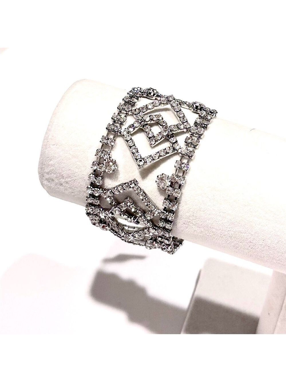 Cache Silver CZ Wide Delicate Bracelet NWT